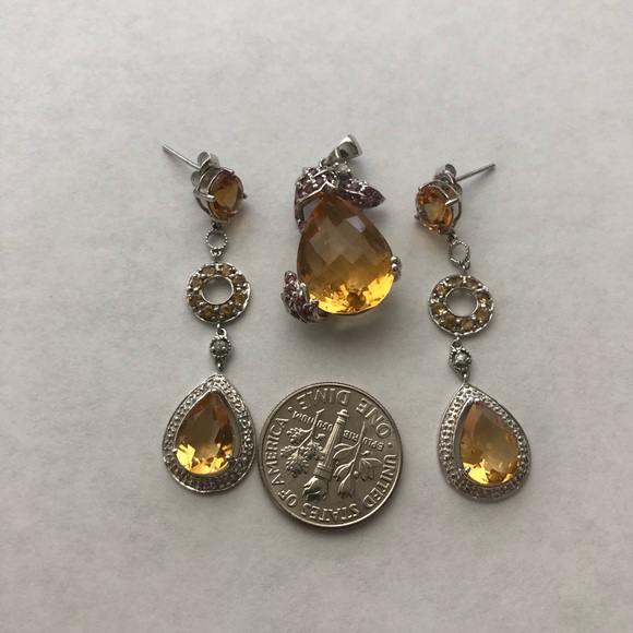 10K Citrine & 💎 diamond earring - Picture 5 of 5